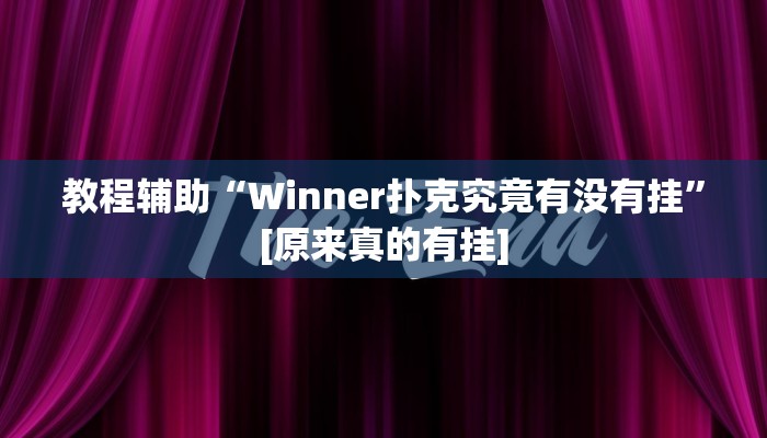 教程辅助“Winner扑克究竟有没有挂”[原来真的有挂]