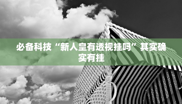 必备科技“新人皇有透视挂吗”其实确实有挂