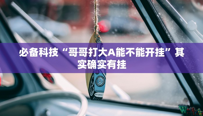 必备科技“哥哥打大A能不能开挂”其实确实有挂