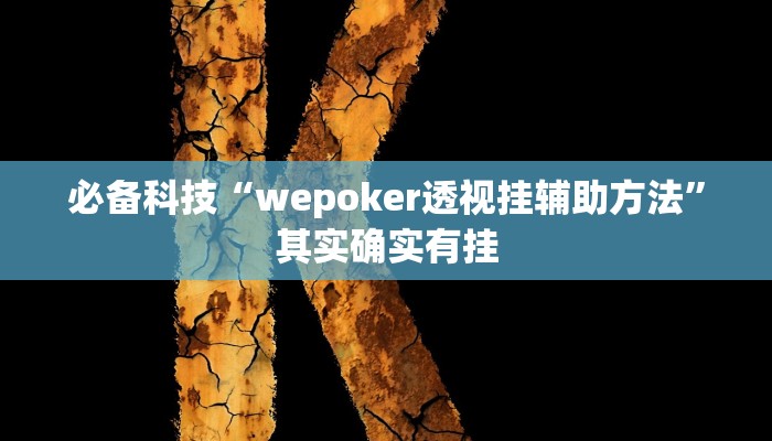 必备科技“wepoker透视挂辅助方法”其实确实有挂