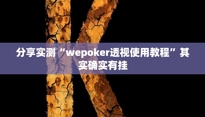 分享实测“wepoker透视使用教程”其实确实有挂