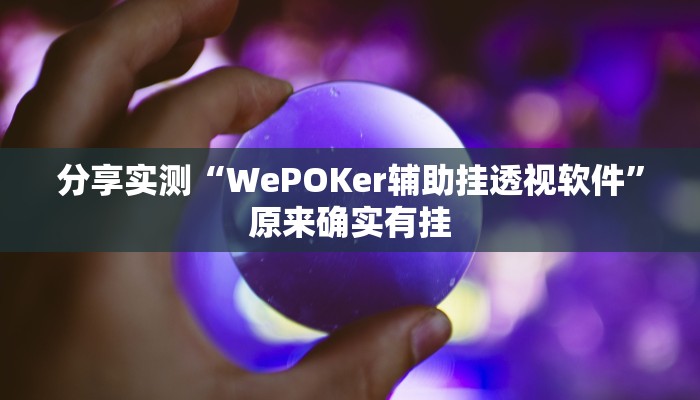 分享实测“WePOKer辅助挂透视软件”原来确实有挂
