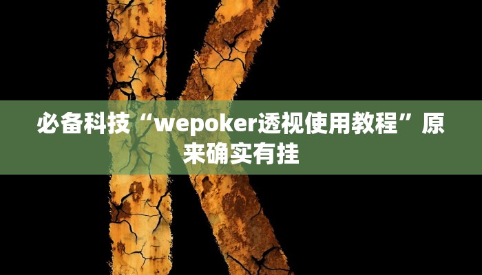 必备科技“wepoker透视使用教程”原来确实有挂
