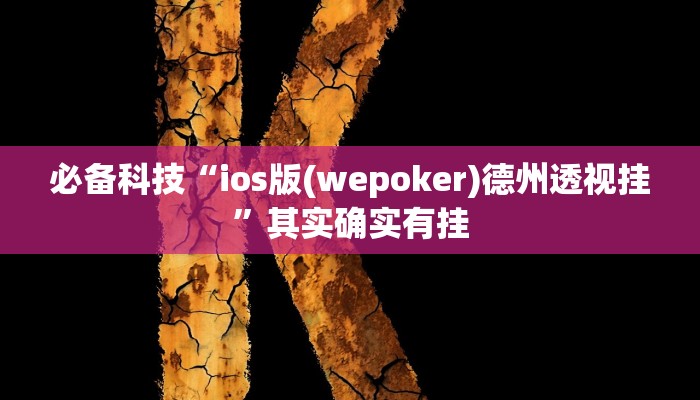 必备科技“ios版(wepoker)德州透视挂”其实确实有挂