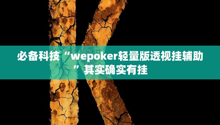 必备科技“wepoker轻量版透视挂辅助”其实确实有挂