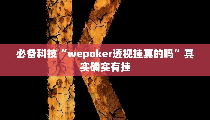 必备科技“wepoker透视挂真的吗”其实确实有挂