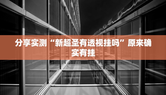 分享实测“新超圣有透视挂吗”原来确实有挂