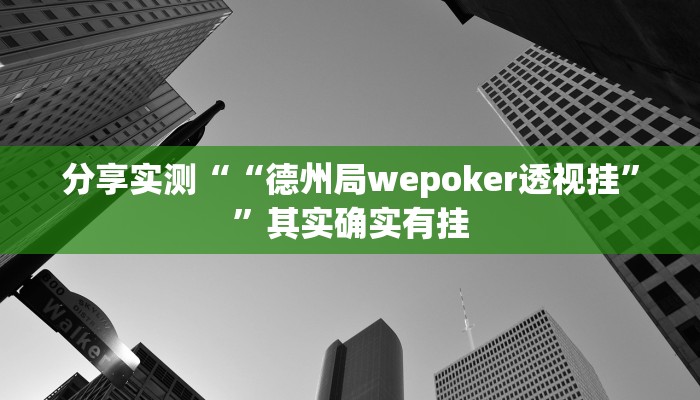 分享实测““德州局wepoker透视挂””其实确实有挂