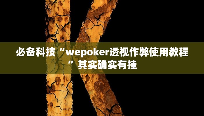 必备科技“wepoker透视作弊使用教程”其实确实有挂