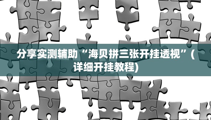 分享实测辅助“海贝拼三张开挂透视”(详细开挂教程)